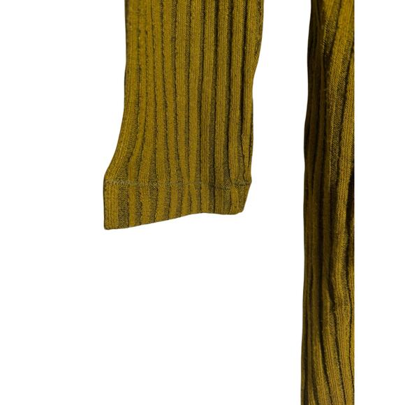 Tanya Taylor Elana Green Brown Ribbed Knit Long Sleeve Knotted Midi Dress Size M - Picture 15 of 16